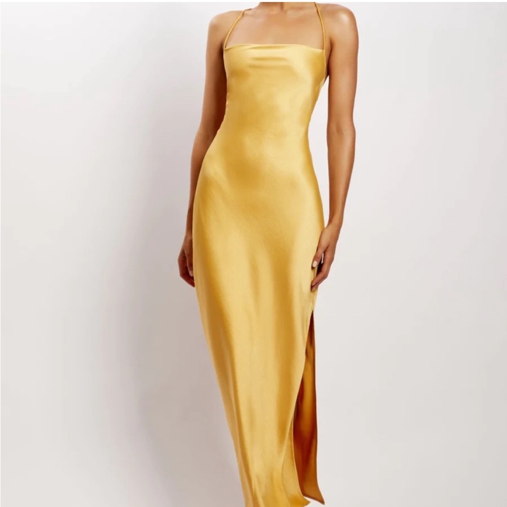 NWT - Meshki Straight Neck Slip Maxi Dress - Yellow